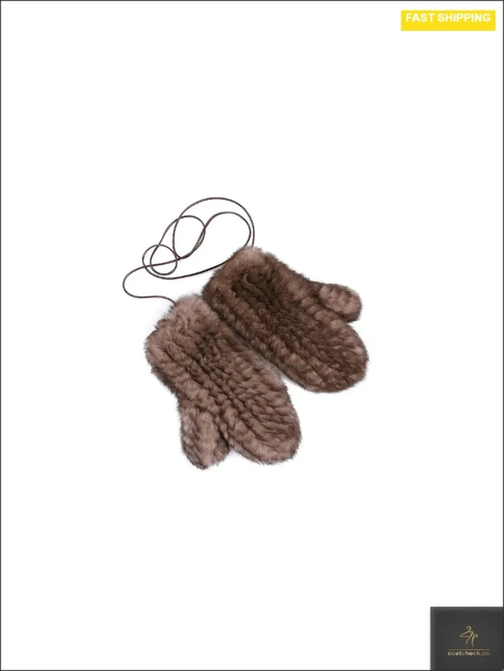 Luxury Women's Genuine Rabbit Fur Knitted Mittens - Soft Winter Cold Weather